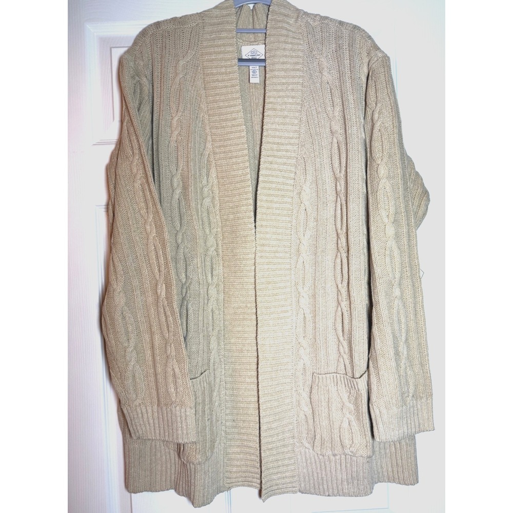 St. Johns Bay Women's 2XL Tall NWT Beige Cardigan w/Pockets